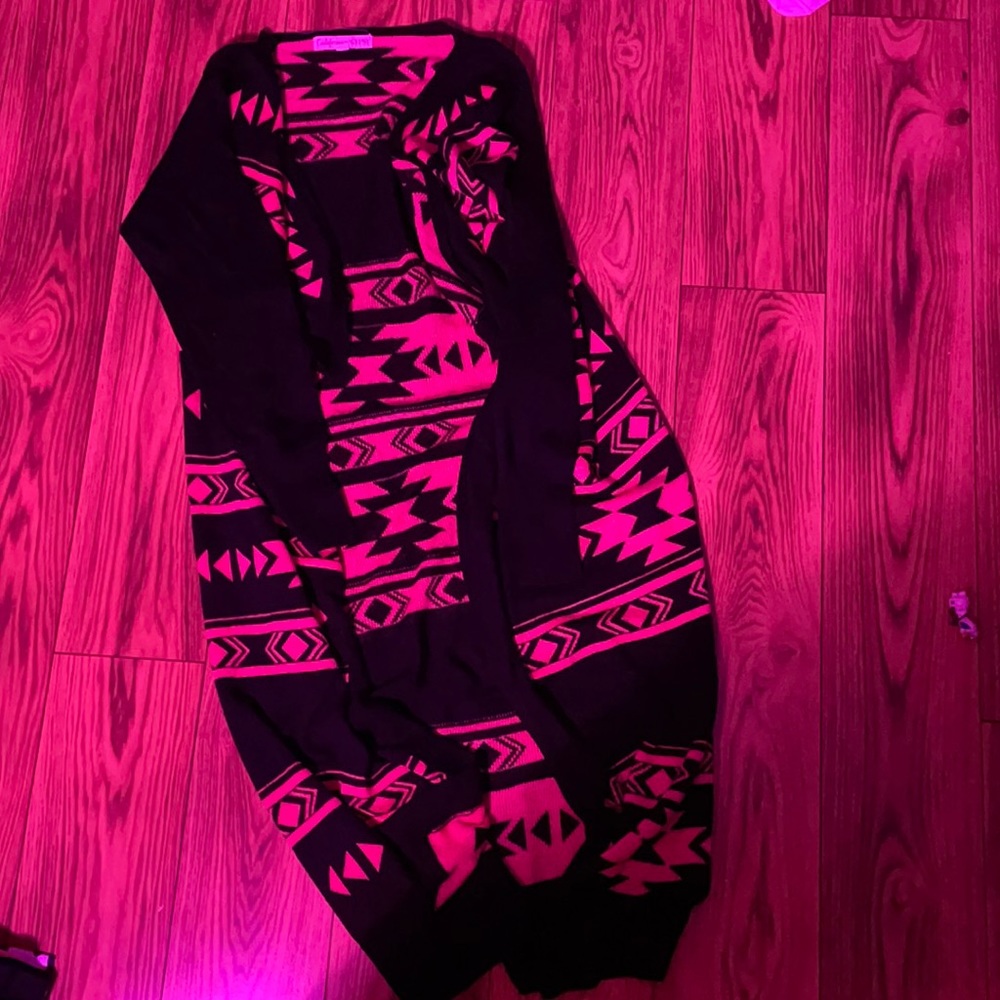 Pink and black cardigan